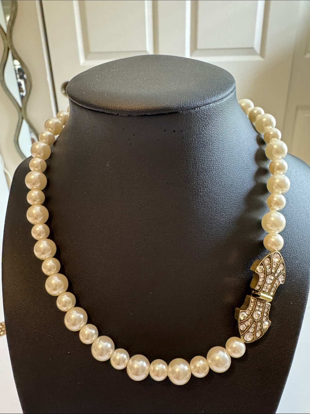 Chloe & Isabel Pearl Necklace with Crystal Bow Accent